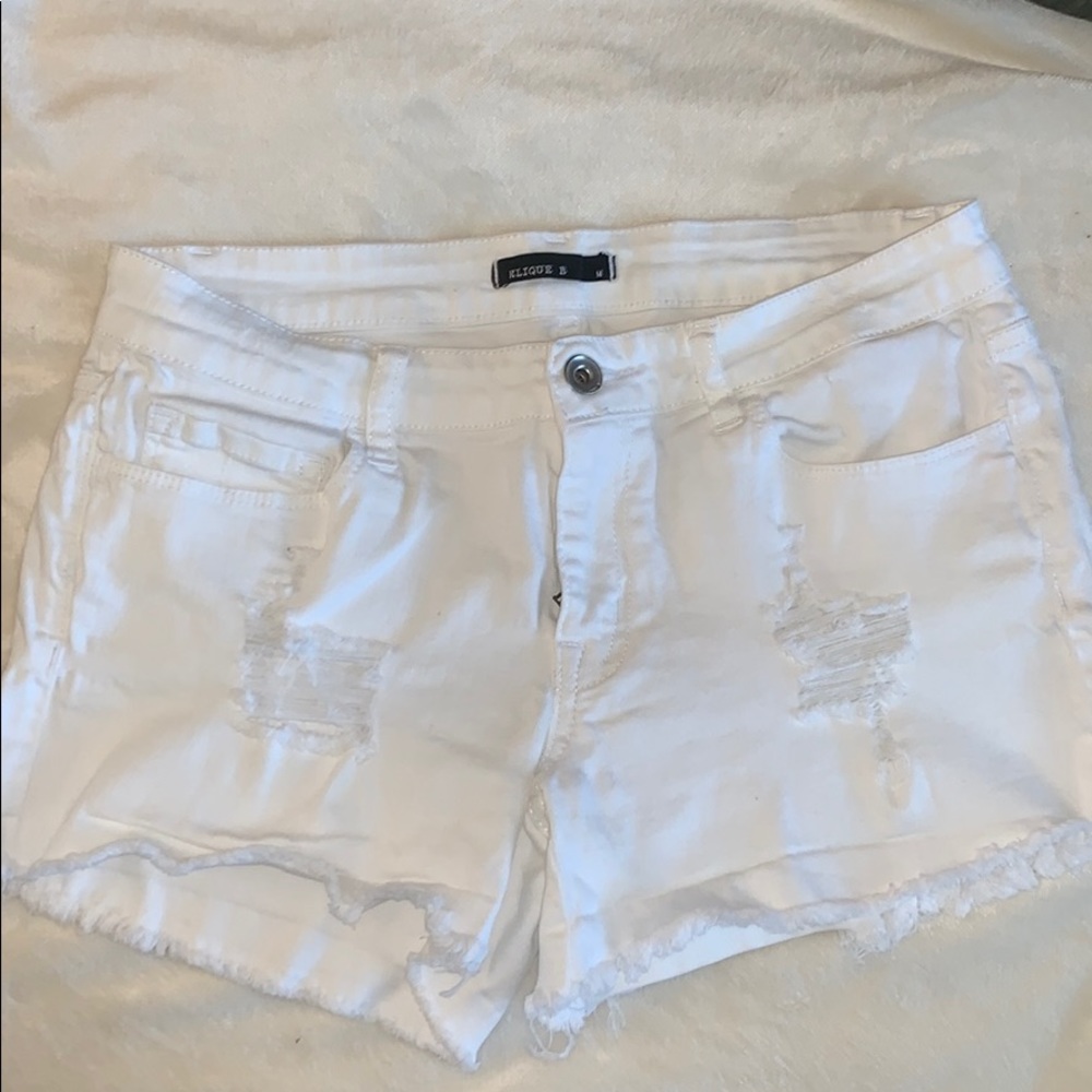 White Denim Shorts